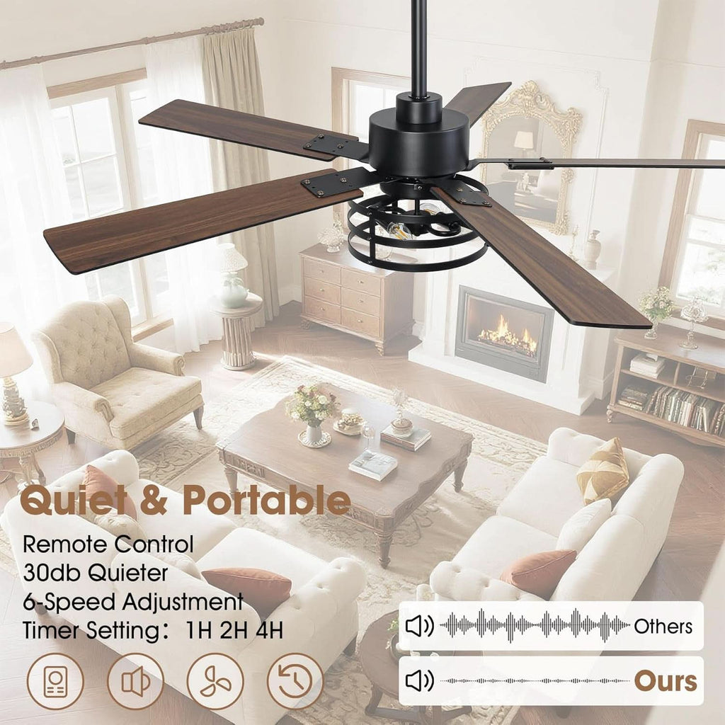 52 Inch Outdoor Ceiling Fan With Remote And Lights