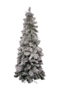 7' Slim Heavy Snow Flocked Alberta Tree with Metal Stand, Dia 31.5", 213 tips