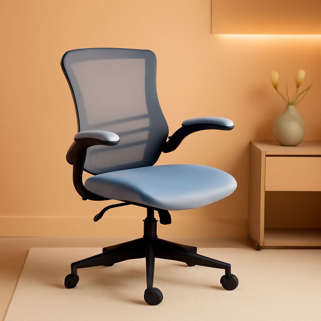 Kelista Dark Gray Mesh Mid Back Office Chair For Desk