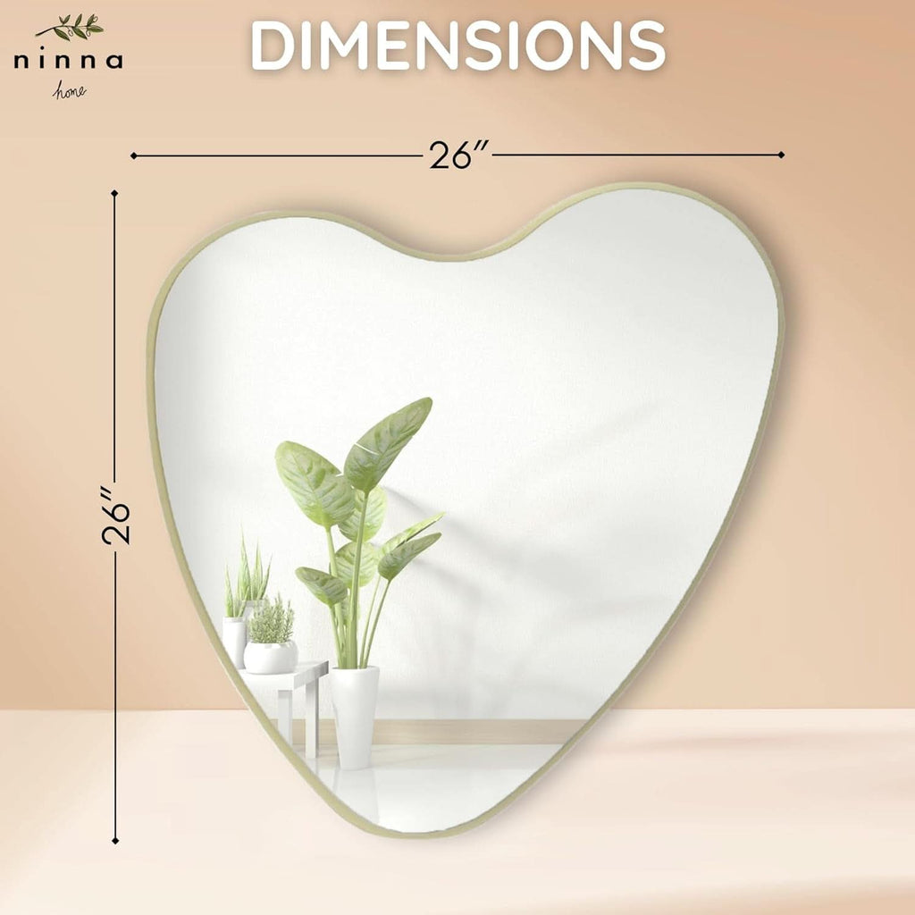 26 Inch Irregular Heart Wall Mirror For Home Decor