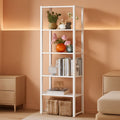 White Tall Bookshelf 6 Shelf Freestanding Bookcase