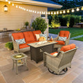 Outdoor Conversation Set with Fire Pit and Swivel Chairs