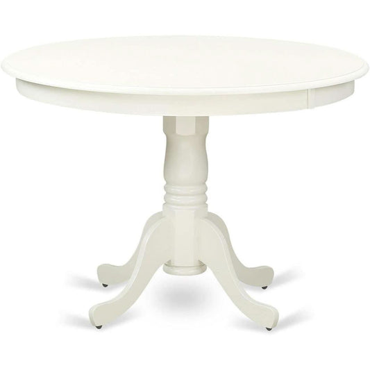 Round Dining Table With Pedestal Legs In Rich Color Finish