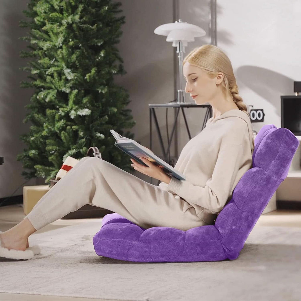 Purple Floor Chair With Back Support 14 Position Adjustable