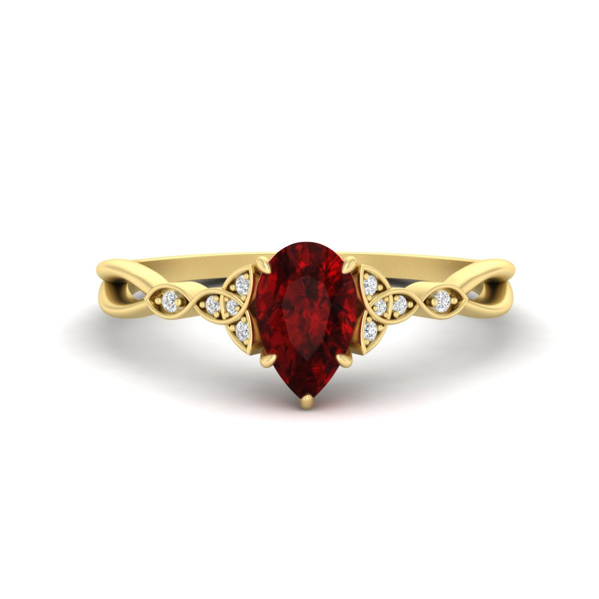 Celtic Knot Pear Shaped Colored Ring