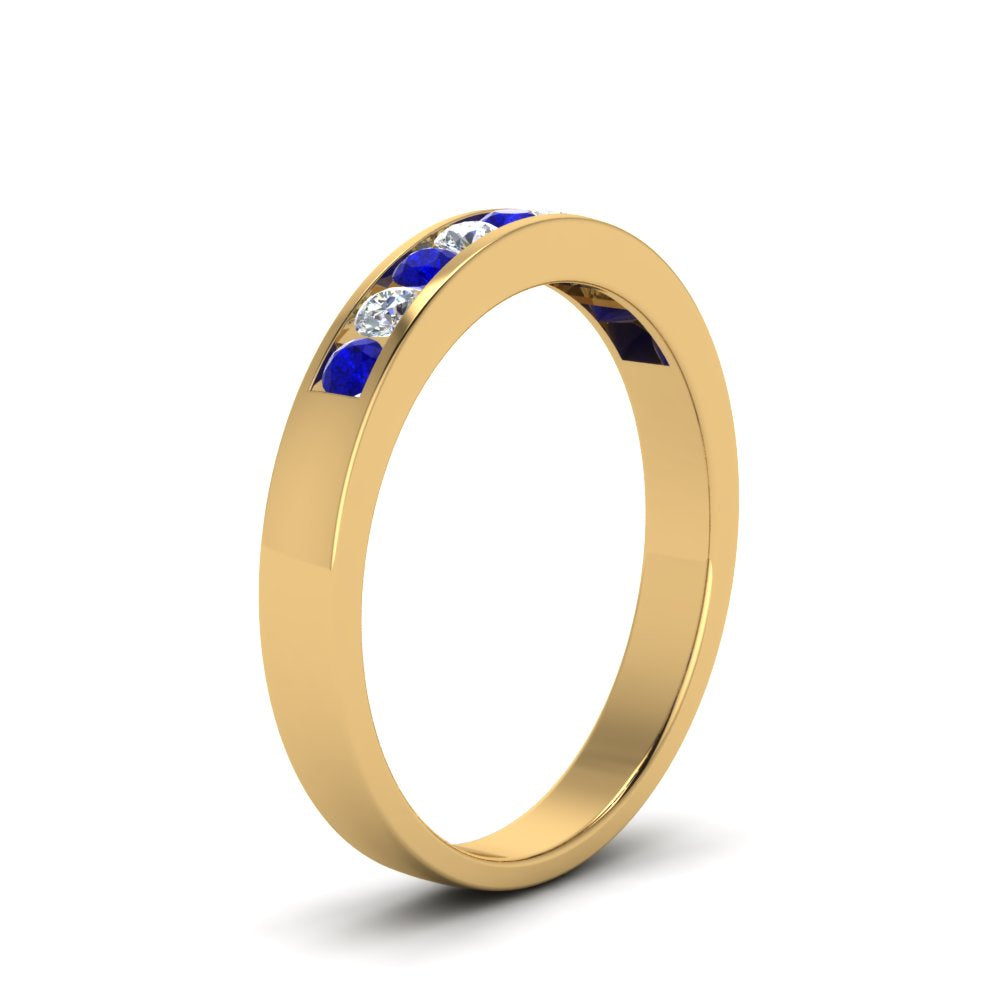 Channel 9 Stone Mens Wedding Ring