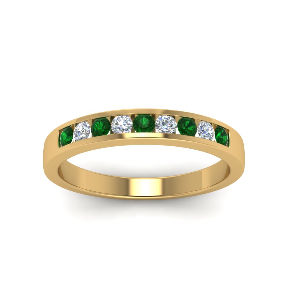 Channel 9 Stone Mens Wedding Ring