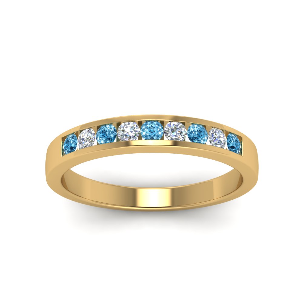 Channel 9 Stone Mens Wedding Ring