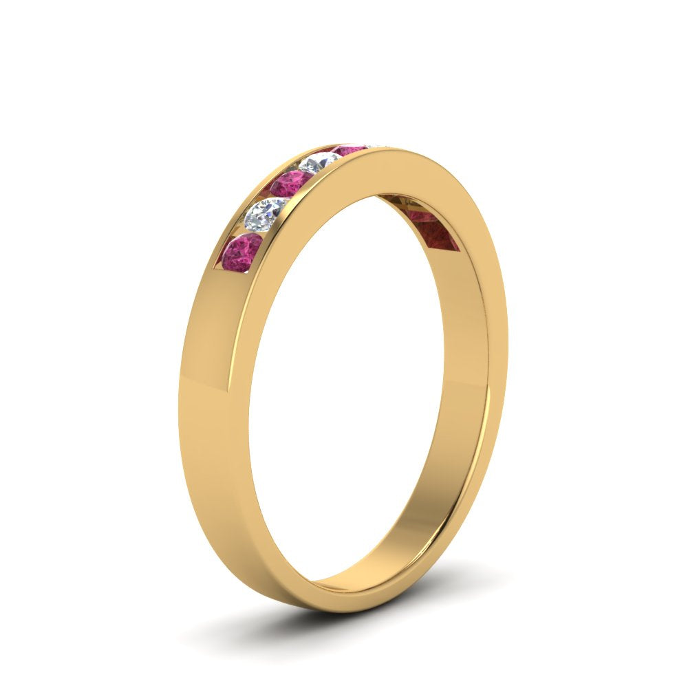 Channel 9 Stone Mens Wedding Ring