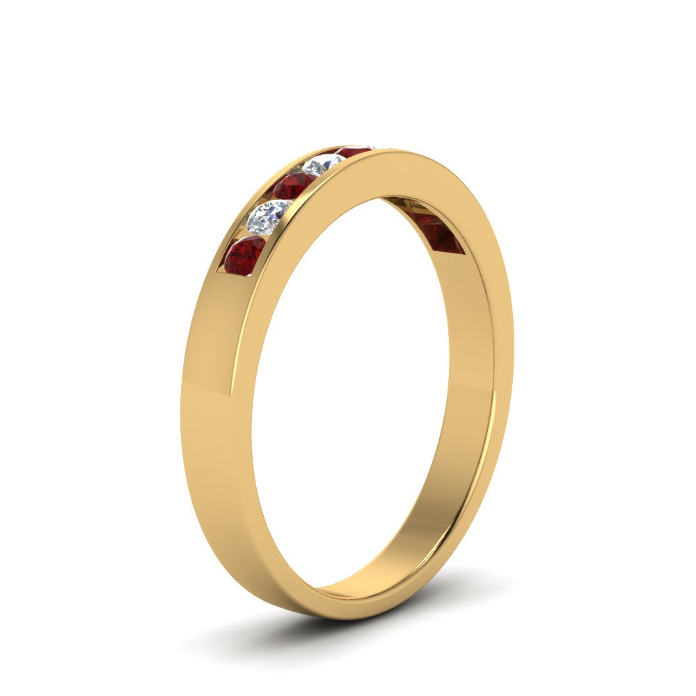 Channel 9 Stone Mens Wedding Ring