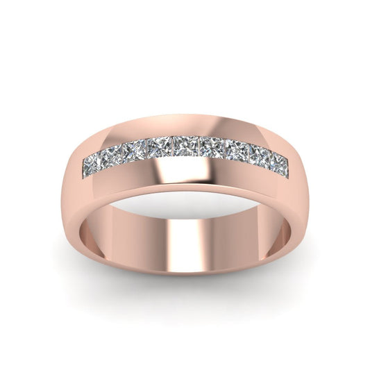 Mens Channel Set Square Wedding Ring