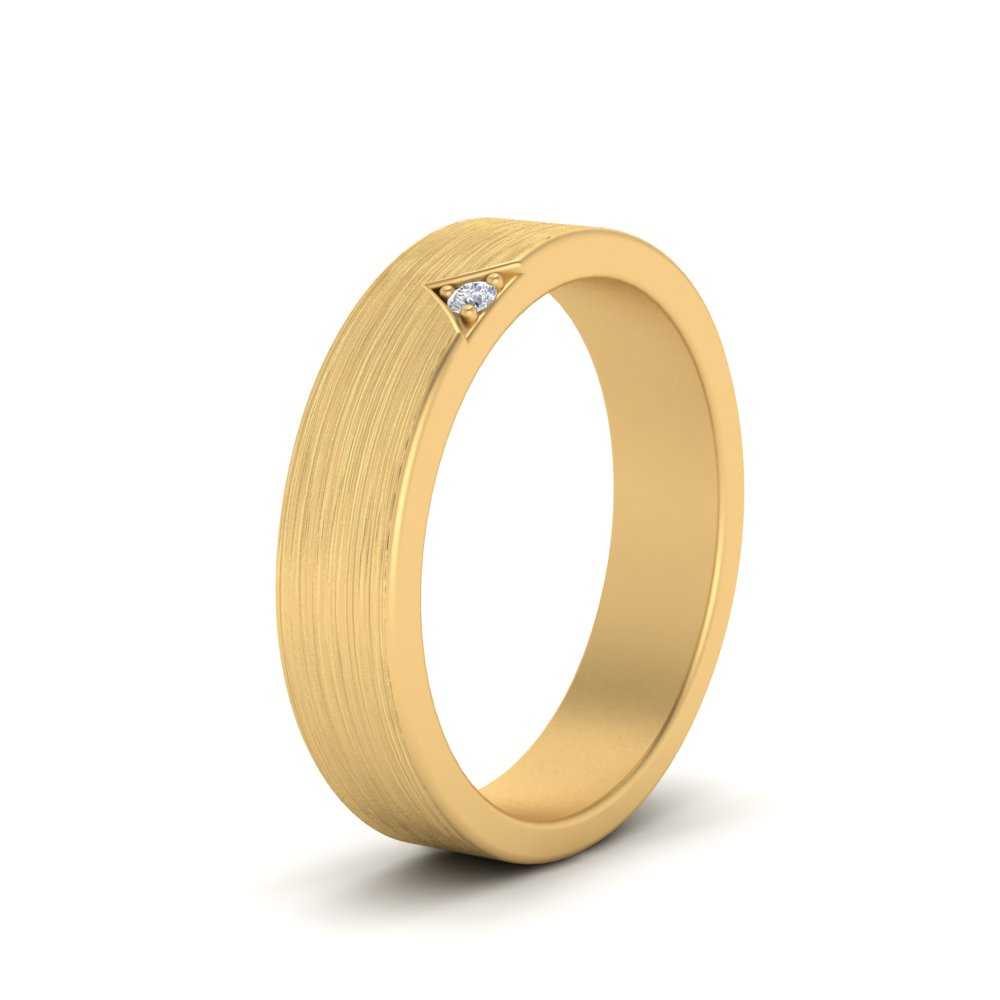 Classic V Shaped Solitaire Stone Mens Band