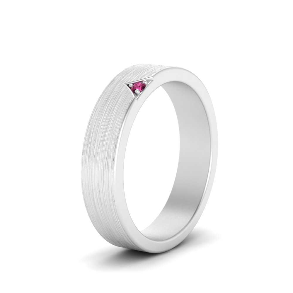 Classic V Shaped Solitaire Stone Mens Band