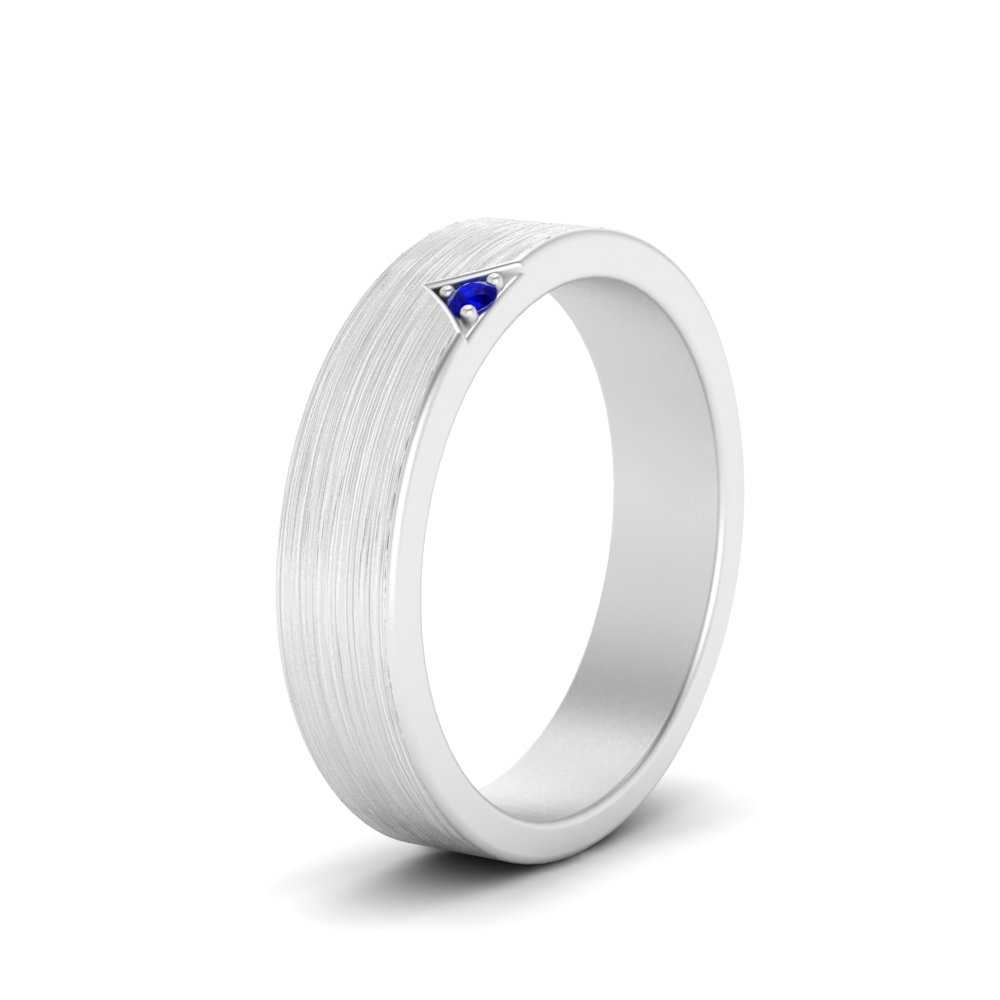 Classic V Shaped Solitaire Stone Mens Band