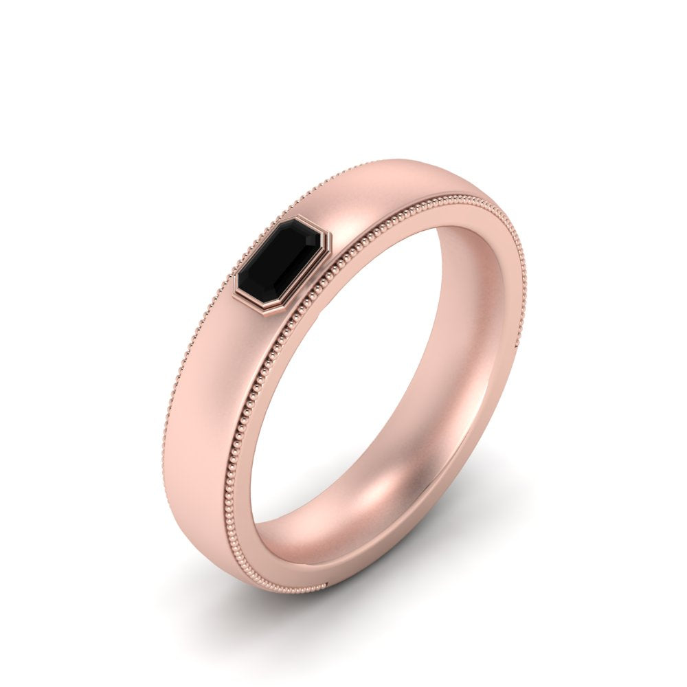 Comfort Fit Mens Milgrain Outline Ring