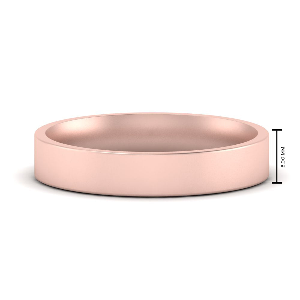 Comfort Fit Flat 4 mm Mens Wedding Band
