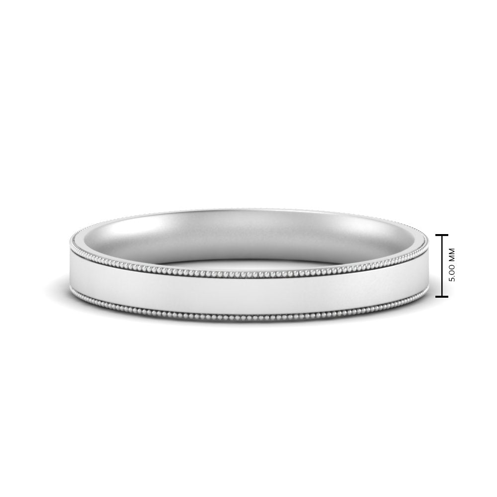 4 mm Stepped Edge Comfort Fit Flat Mens Band
