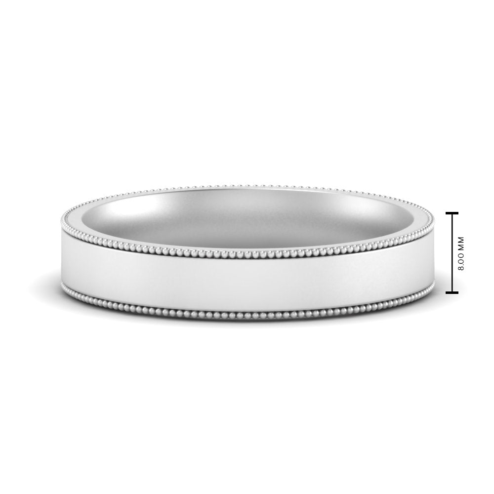 4 mm Stepped Edge Comfort Fit Flat Mens Band