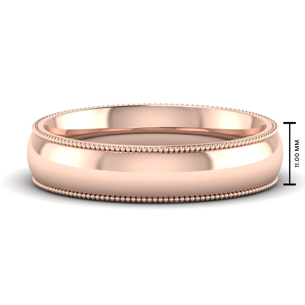 4 mm Comfort Fit Wedding Band Milgrain Edge