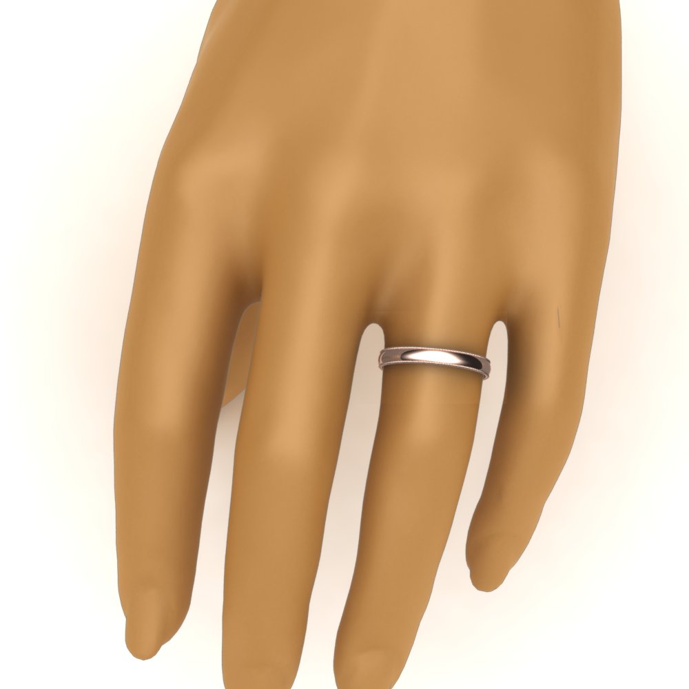 4 mm Comfort Fit Wedding Band Milgrain Edge