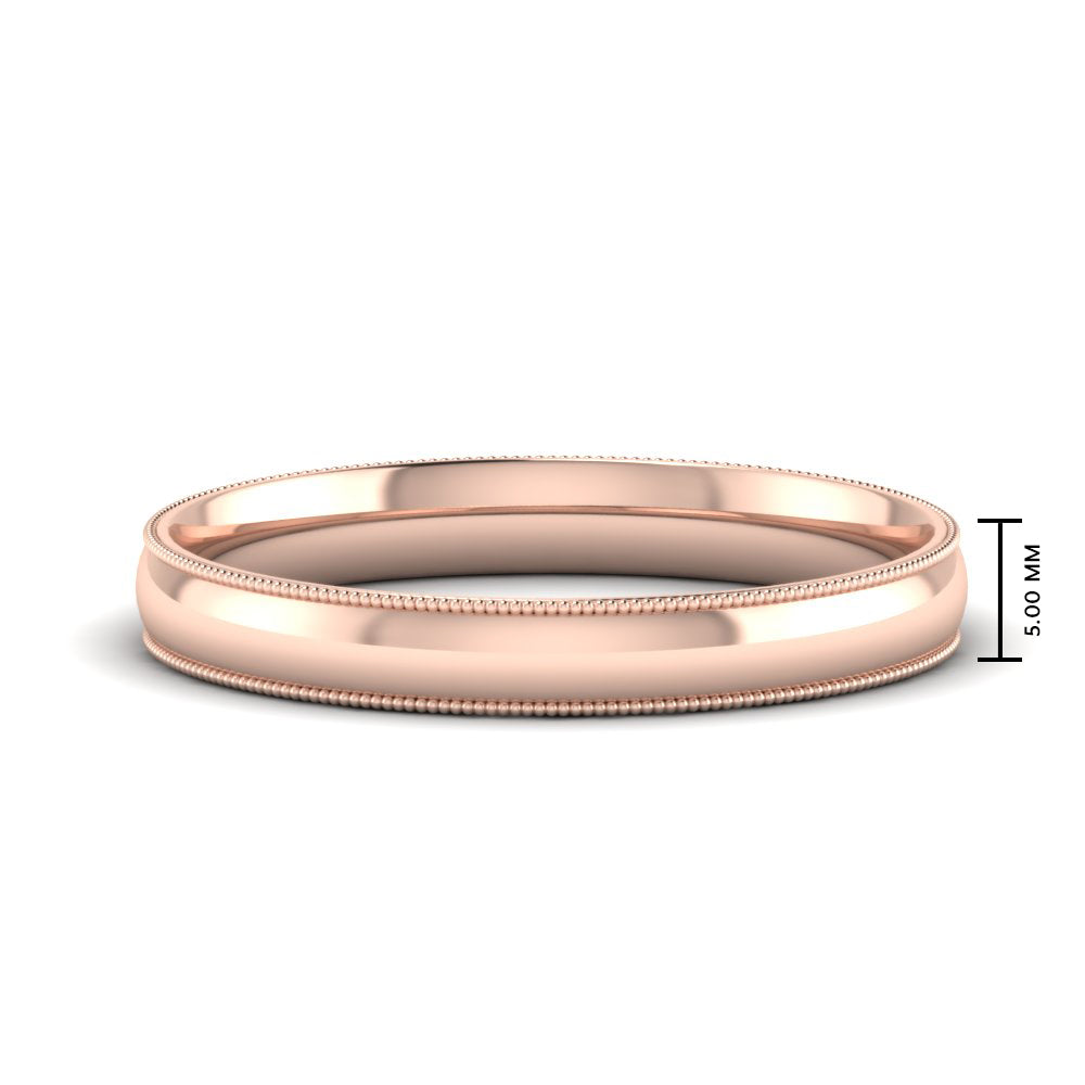 4 mm Comfort Fit Wedding Band Milgrain Edge
