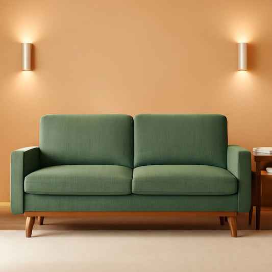 Comfy Green Corduroy Loveseat Sofa with Solid Wood Frame