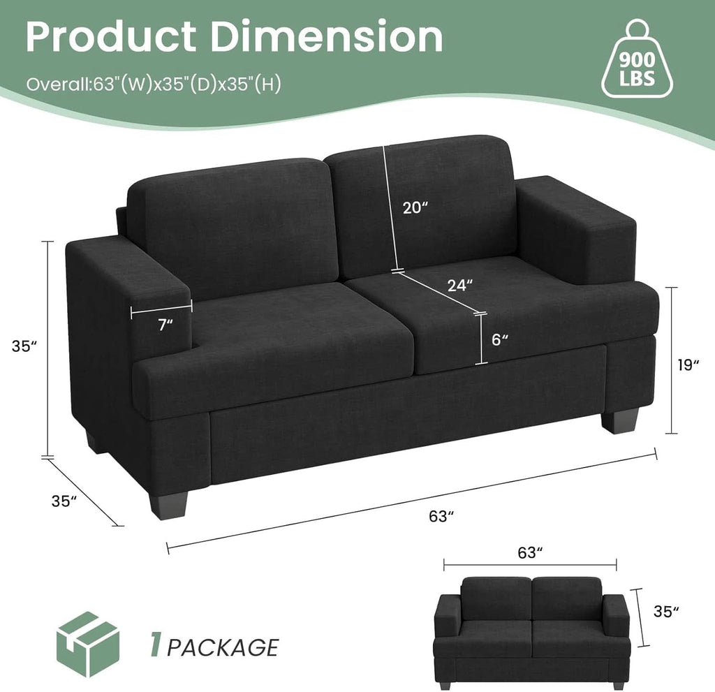 Comfy Modern Sleeper Couch Set for Living Room