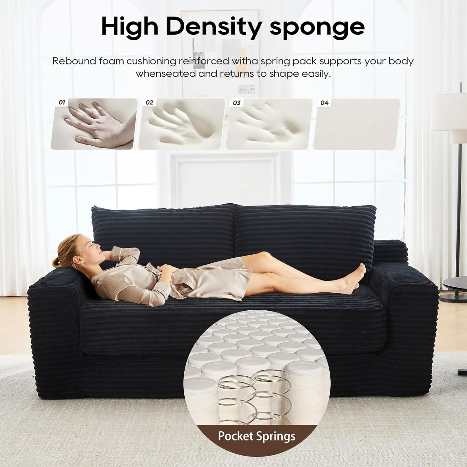 Convertible Loveseat Sofa Bed with Memory Foam Comfort