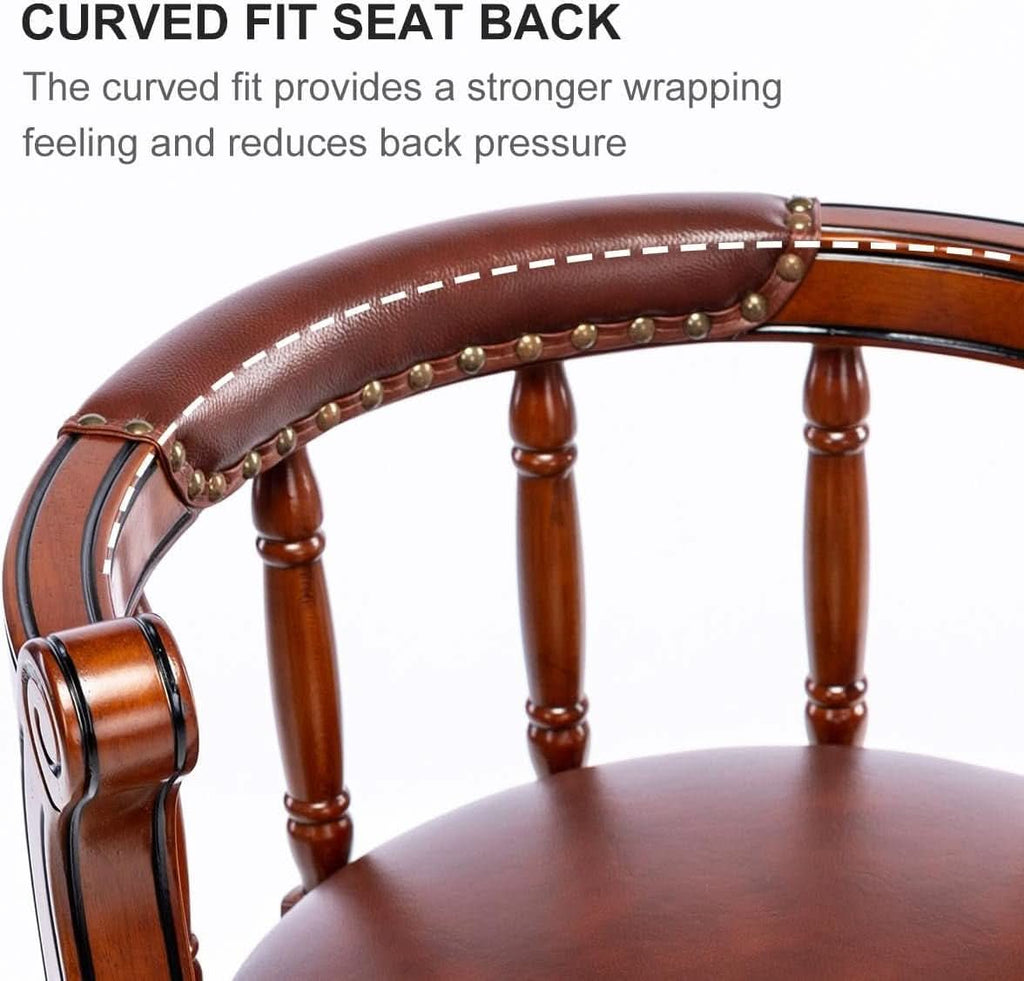 Brown Bar Height Swivel Stool With Back Rest 360 Degree 2 Pack