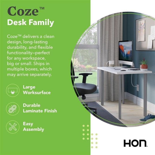 Coze 42 Inch White Top Computer Desk Sturdy Space Saving