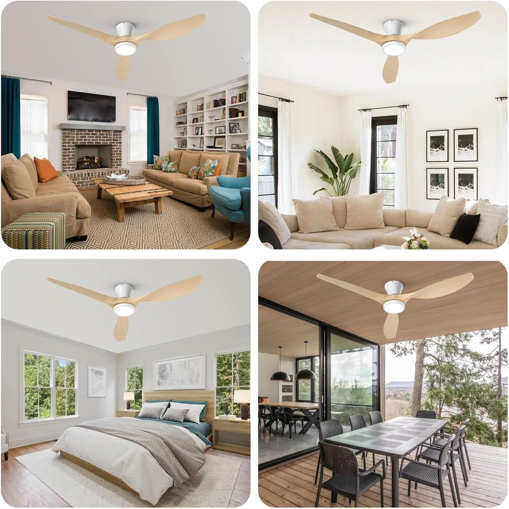 52 Inch Ceiling Fan With Light And Remote Low Profile