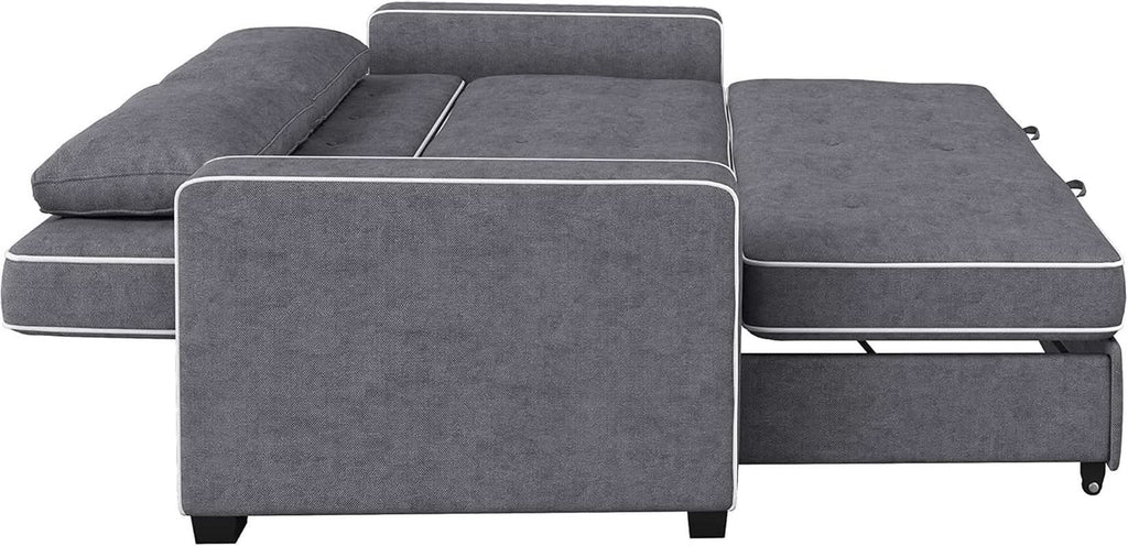 Ainsley Loveseat With Pull Out Sleeper Microfiber Charcoal