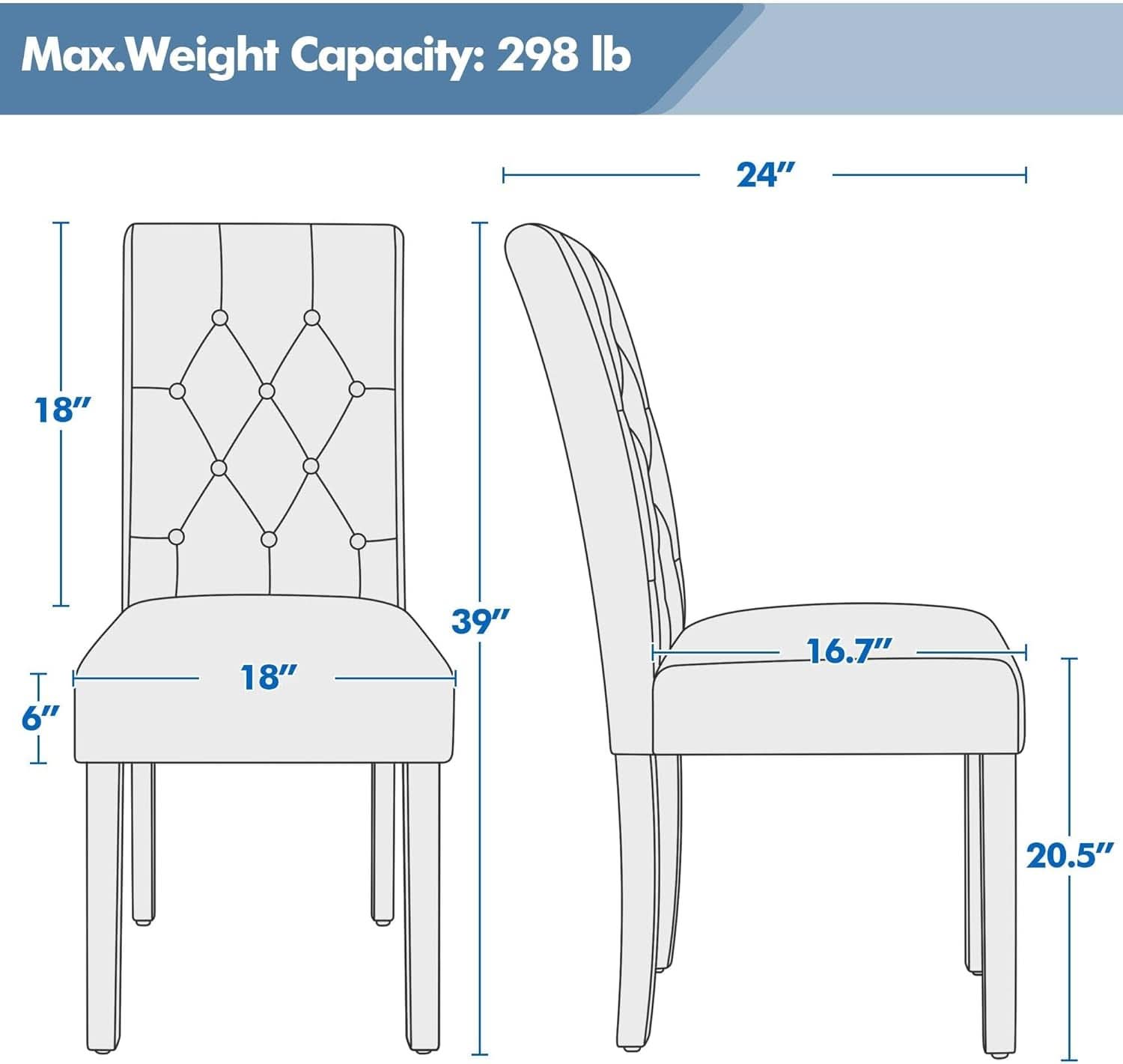 Gray Faux Leather Parsons Dining Chairs Set Of 2 High Back