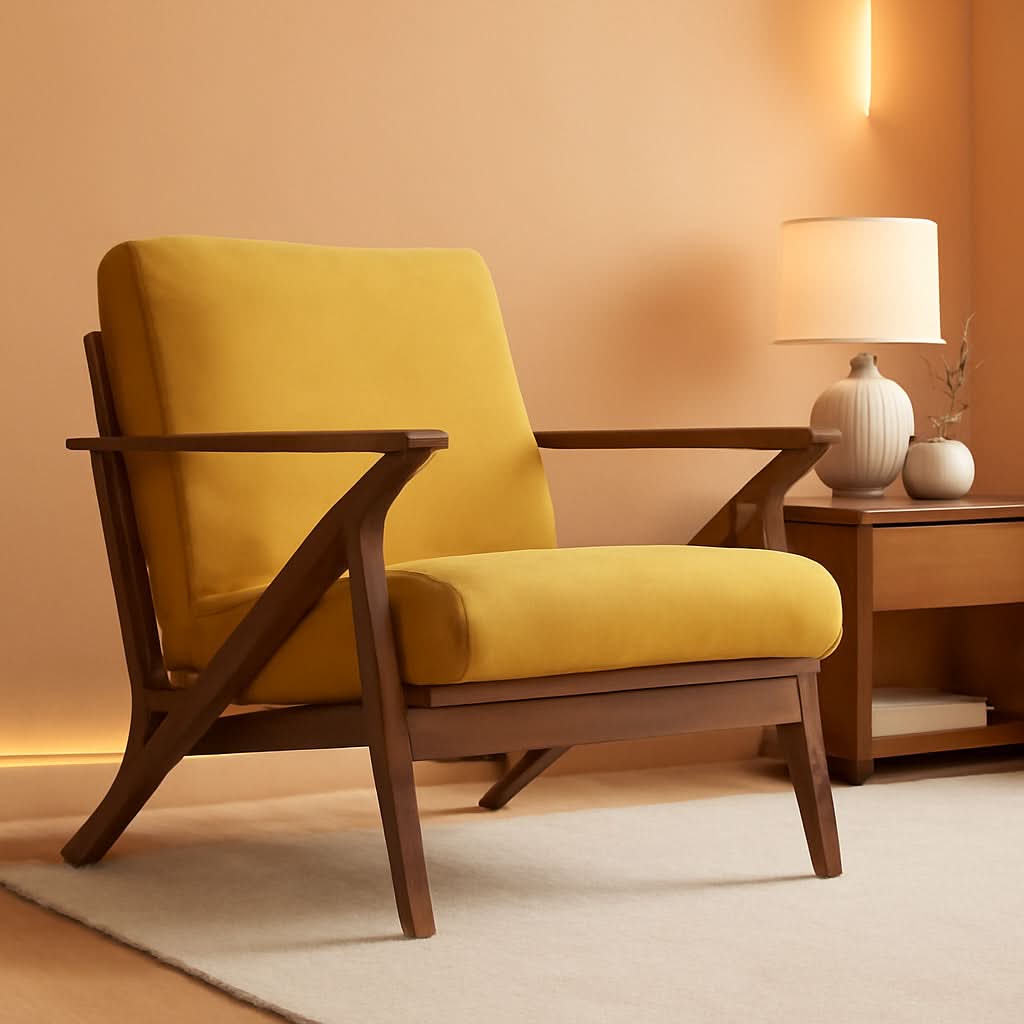 Zola Velvet Gold Upholstered Modern Accent Armchair