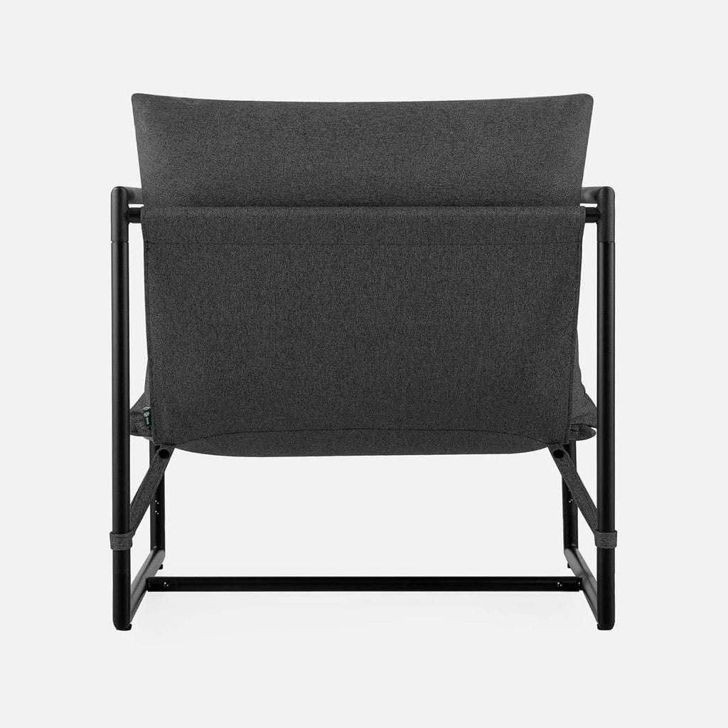 Aidan Sling Chair Dark Grey Metal Frame Shredded Foam