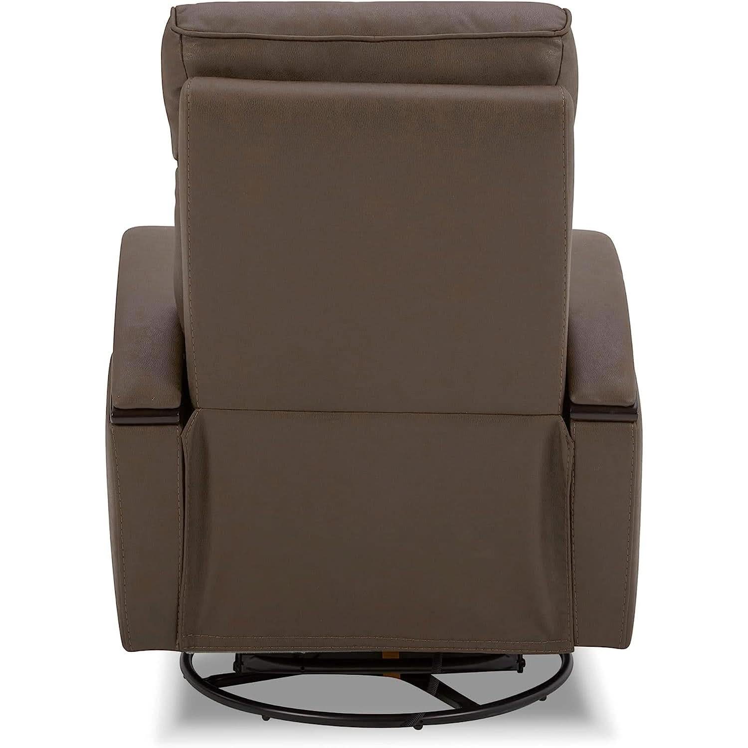 Chocolate Swivel Glider Rocker Recliner With USB Charging