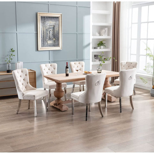 Velvet Dining Chairs Set Of 4 With Solid Wood Frame