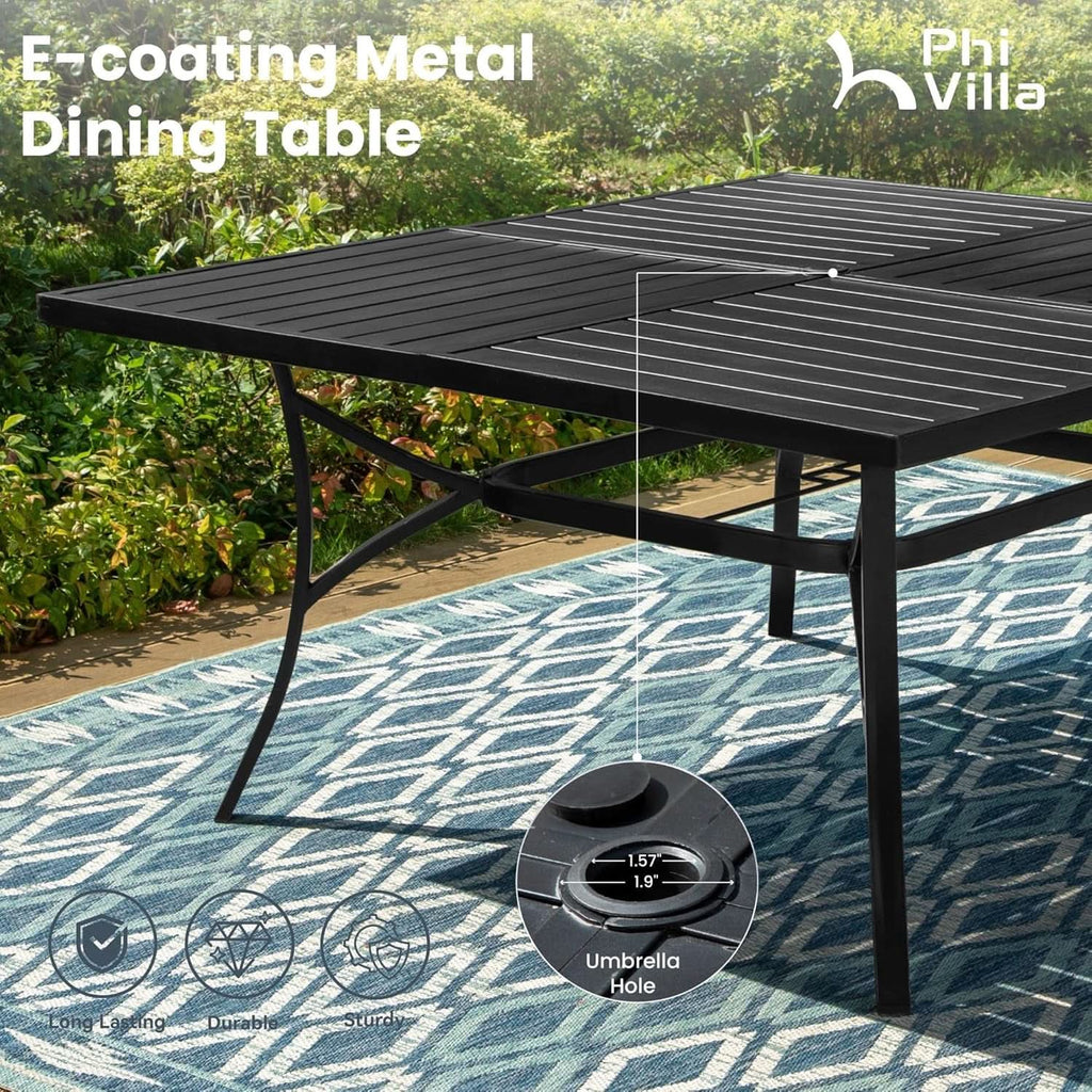 Outdoor Dining Set 9 With Square Table And 8 Swivel Chairs