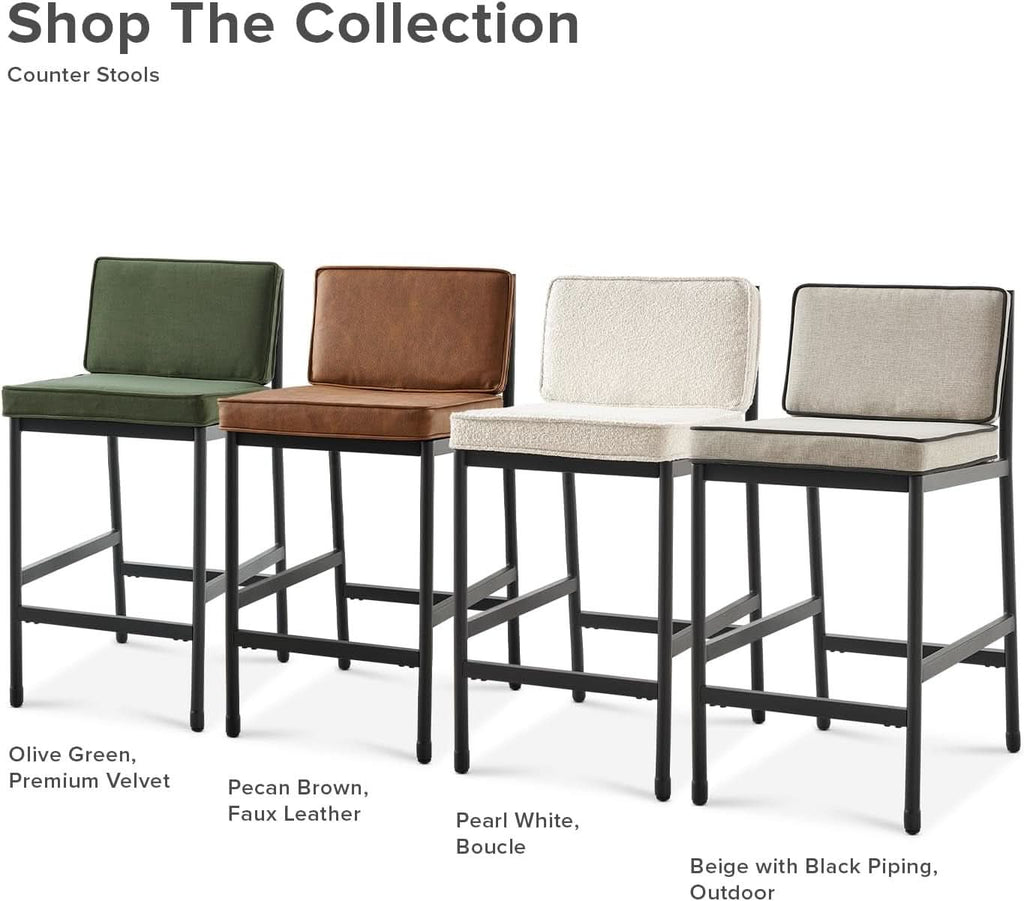 Odelia Olive Green Velvet Dining Chairs With Removable Cushion Covers
