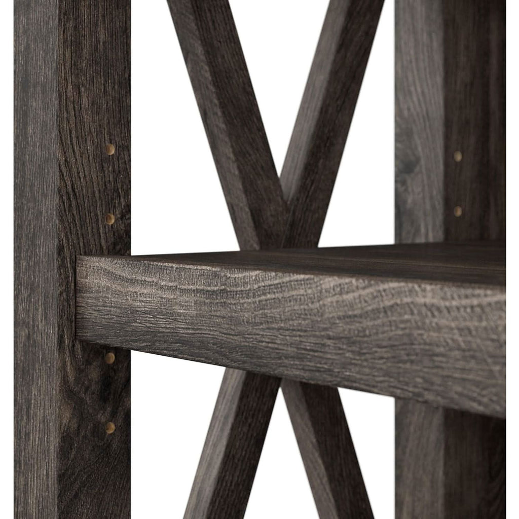 Bush Furniture Tall 5 Shelf Bookcase Dark Gray Hickory