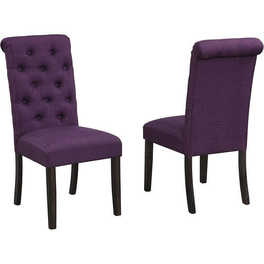 Purple Tufted Dining Chairs Set Of 2 For Dining Room