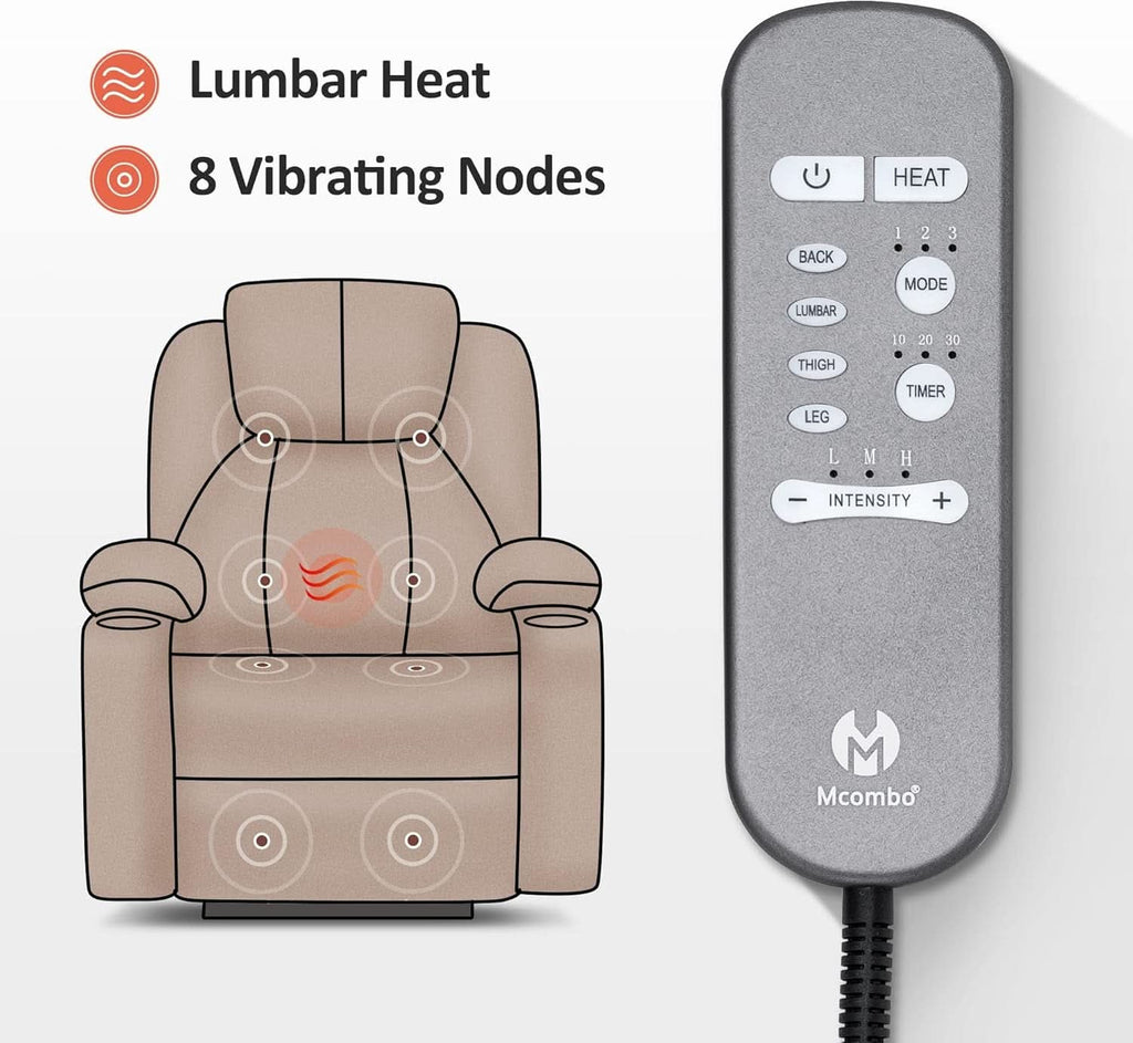Large Power Lift Recliner With Massage And USB Sangria