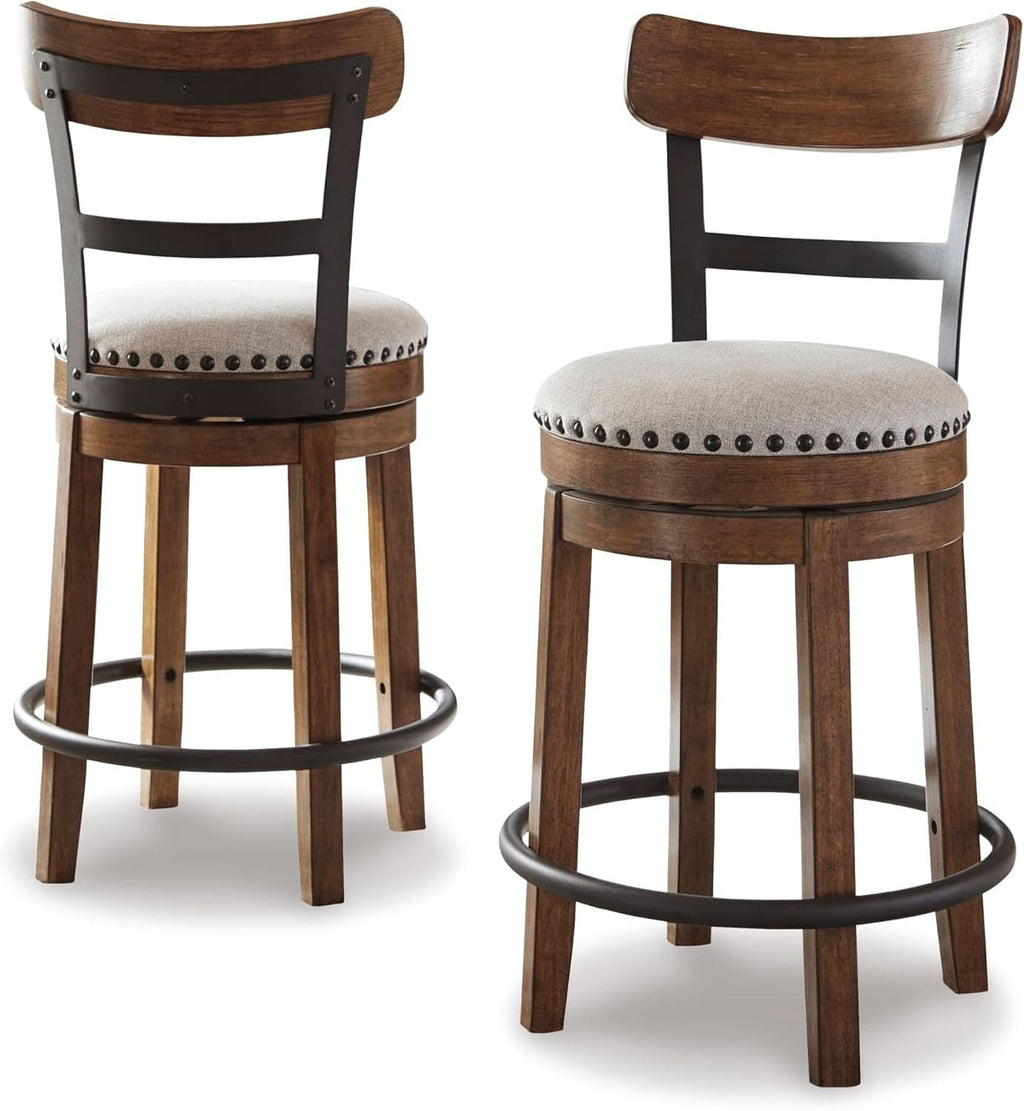 Rustic Farmhouse 24.5 Inch Counter Height Swivel Bar Stool
