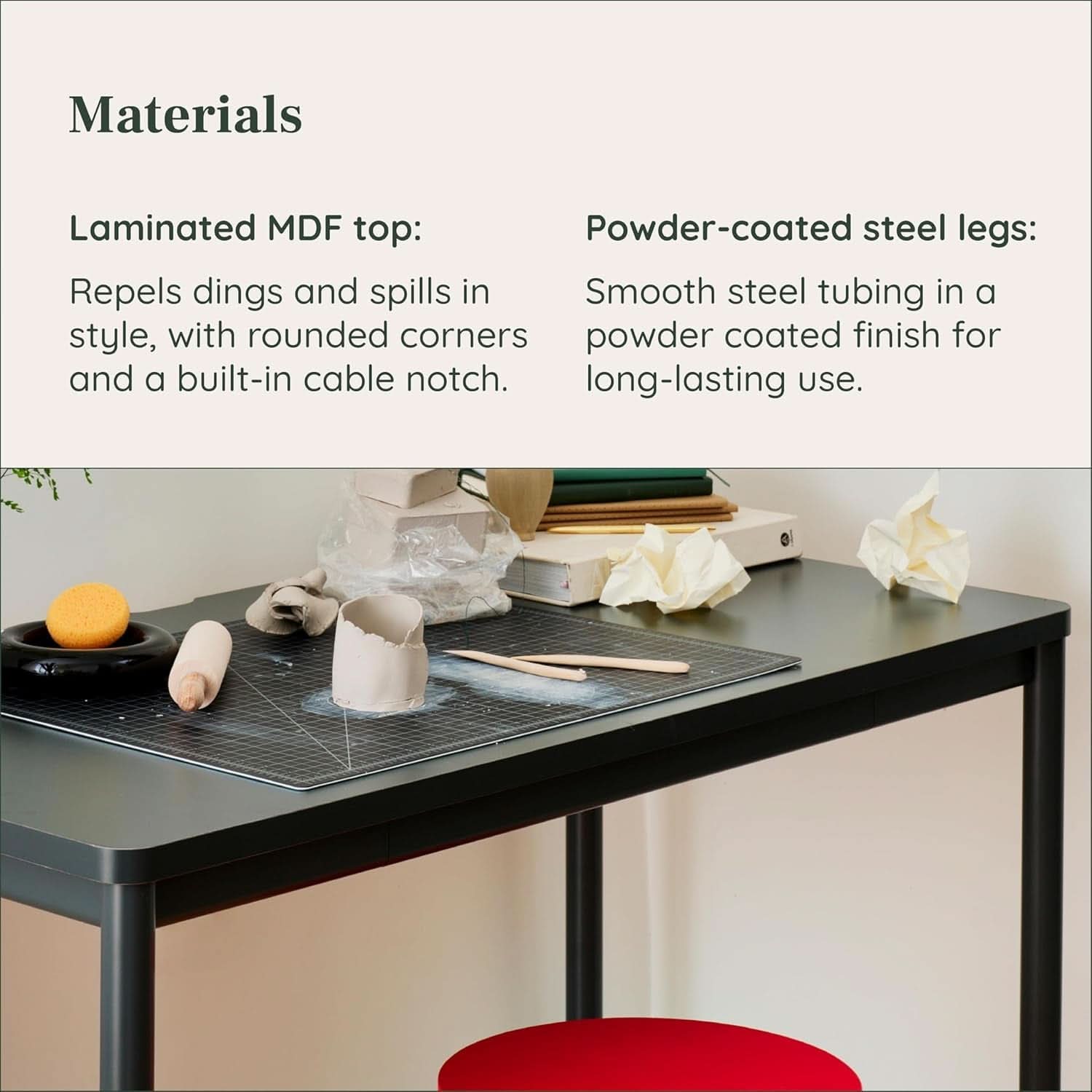 Charcoal 48 Inch Home Office Desk For Modern Workspaces
