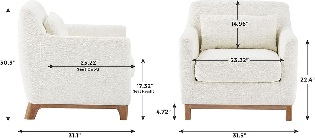 Luxurious Sherpa Oversized Accent Chair Camel Plush