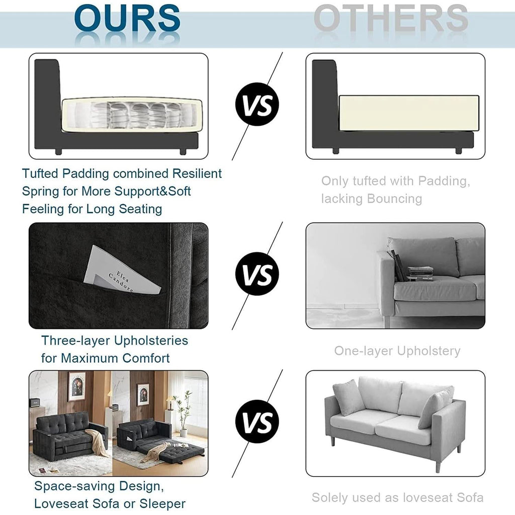Full Size Futon Sofa Bed Convertible For Living Room