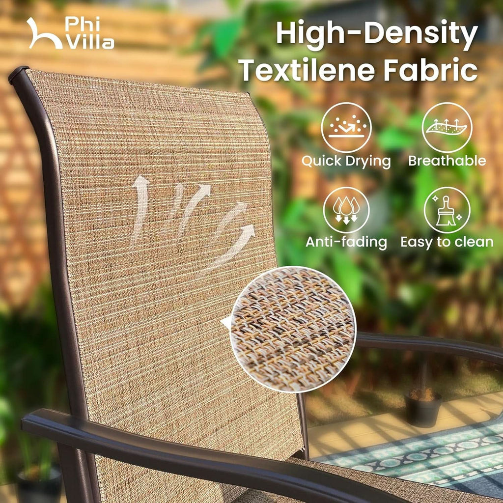 Swivel Outdoor Bar Stools Set of Four Durable Chairs