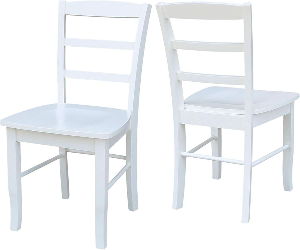 Madrid Ladderback Dining Chairs Set Of Two White Finish