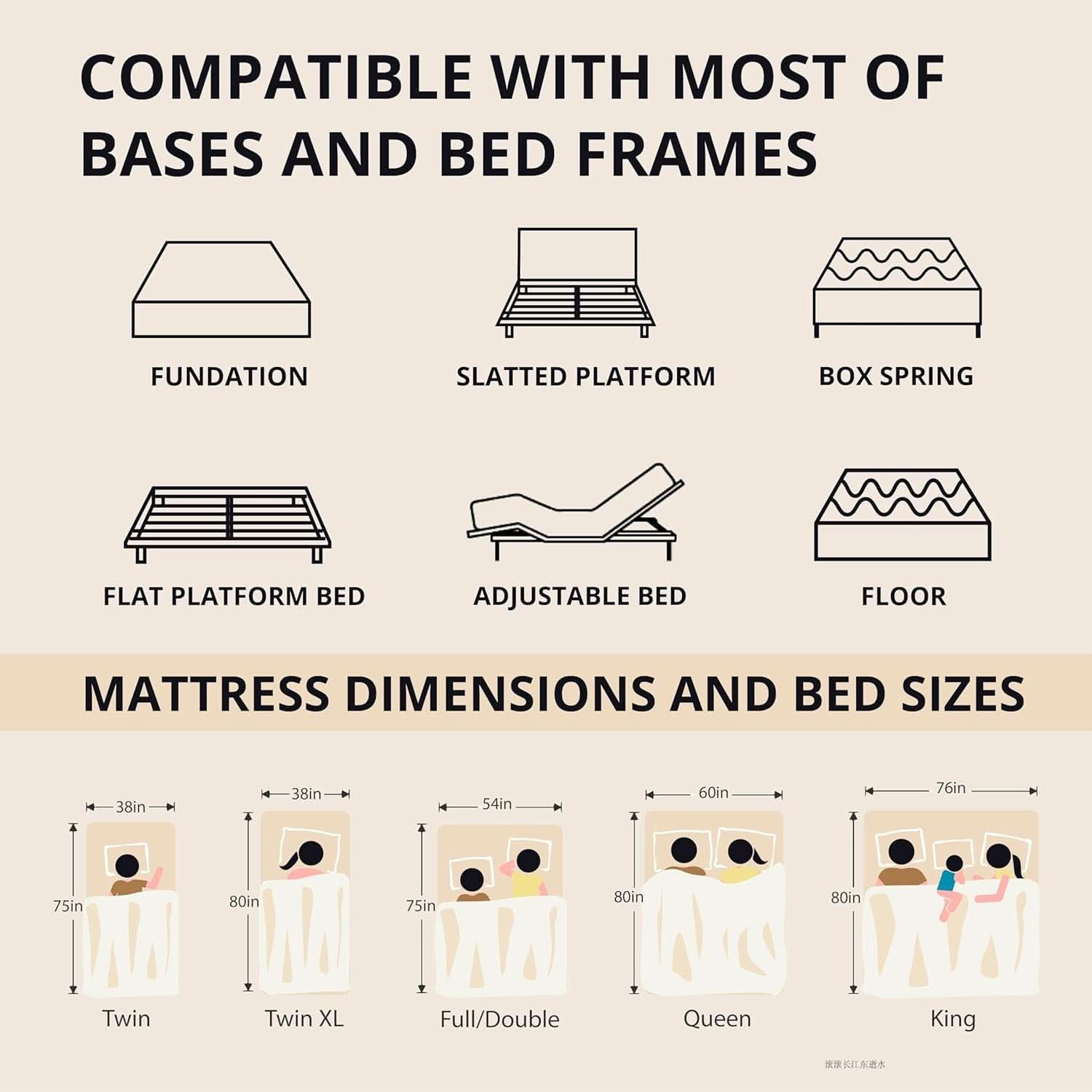 Queen Memory Foam Mattress Charcoal Premium Orthopedic