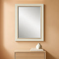 White Washed Rattan Mirror 40.75 Inch Tall 29 Inch Wide